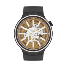 Swatch LIGHT TASTE SO27B114 – Αναλογικό Ρολόι Unisex με Διάφανο Καντράν και Μαύρο Λουράκι